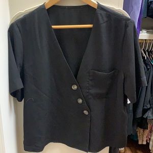 Black asymmetrical top